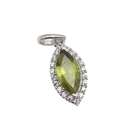 Sanchi & Filia P Designs New Genuine Peridot Sterling Silver Oval Pendant 1.1 G