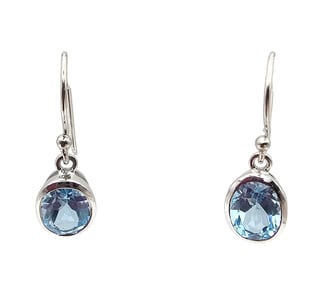 Sanchi & Filia P Designs New Genuine Topaz Sterling Silver Drop Dangle Earrings 2.4 G