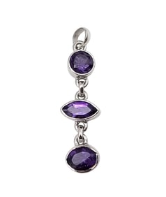 Sanchi & Filia P Designs New Genuine Amethyst Sterling Silver Pendant 3 G