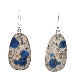 Sanchi & Filia P Designs New Genuine Jasper Sterling Silver Oval Drop Dangle Earrings 6.4 G