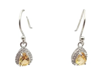 Sanchi & Filia P Designs New Genuine Citrine Sterling Silver Drop Dangle Earrings 2 G