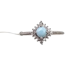 Sanchi & Filia P Designs New Genuine Larimar Sterling Silver Ring Sz 8 1.5 G