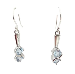 Sanchi & Filia P Designs New Genuine Topaz Sterling Silver Drop Dangle Earrings 3.9 G