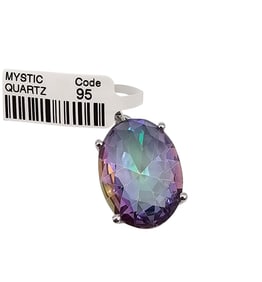 Sanchi & Filia P Designs New Genuine Mystic Quartz Sterling Silver Oval Pendant 4.6 G