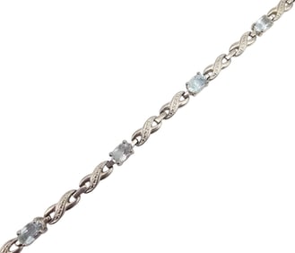 RSE Topaz Sterling Silver Tennis Bracelet 10.3 G