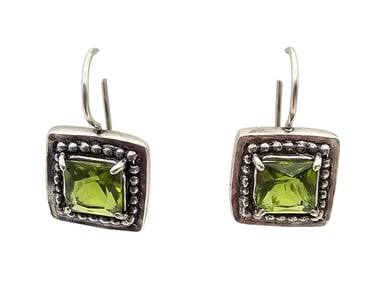 Silpada Isreal Rhinestone Sterling Silver Drop Dangle Earrings 8.9 G