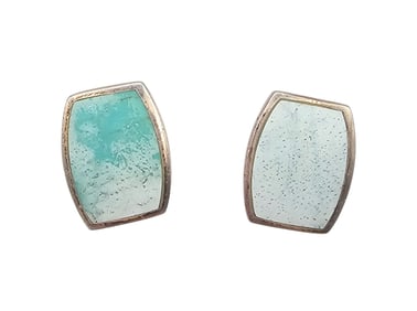 Blue Stone Sterling Silver Earrings 6.4 G