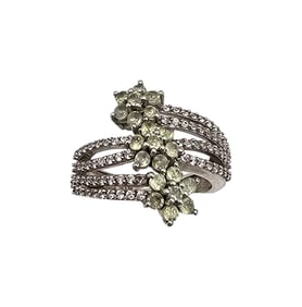 Peridot Sterling Silver Cocktail Ring Sz 7 5.1 G