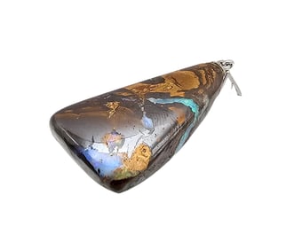 Black Precious Opal Sterling Silver Pendant 4.7 G