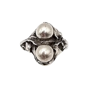 Vintage Nouveau Sterling Silver Ring Sz 6 6 G