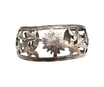 ART PLATA Sterling Silver Etched Cuff Bracelet 25.9 G