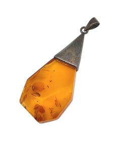 Amber Sterling Silver Pendant 12.3 G