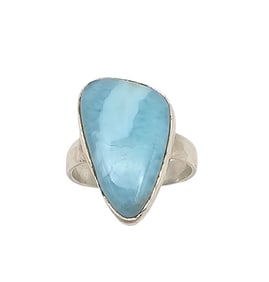 Larimar Sterling Silver Ring Sz 7.75 5.5 G