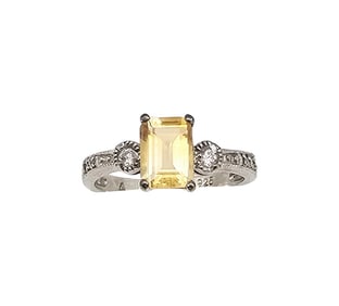 A Citrine Sterling Silver Cocktail Ring Sz 8.5 3.2 G