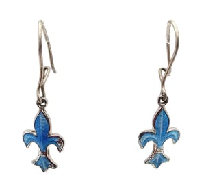 BMC Co Enamel Sterling Silver Drop Dangle Earrings 1.9 G