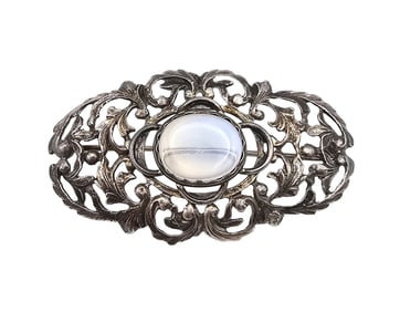 Black Starr & Gorham Cini Angelite Sterling Silver Brooch 13.3 G