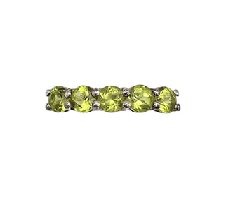 STS Peridot Sterling Silver Cocktail Ring Sz 6.75 1.9 G