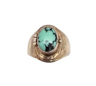Turquoise Sterling Silver Poison Ring Sz 6.75 5.8 G