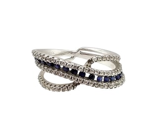 Stauer Diamond Sterling Silver Cocktail Ring Sz 8.75 4.3 G