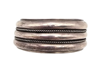 Vintage Sterling Silver Hollow Form Cuff Bracelet 38.4 G