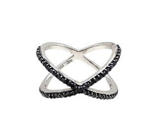 STS Sapphire Sterling Silver Cocktail Ring Sz 7 3.1 G