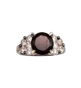 Stauer Rhinestone Gold Over Sterling Silver Cocktail Ring Sz 7.75 4.9 G
