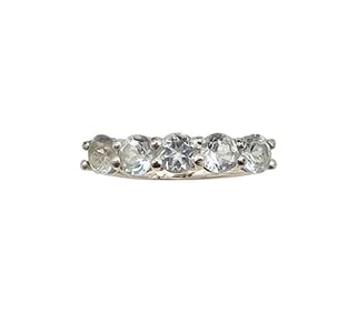 STS Topaz Sterling Silver Cocktail Ring Sz 6.75 2 G