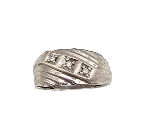 Diamond Sterling Silver Cocktail Ring Sz 9.25 4.7 G