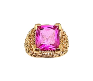 Ross Simons Ruby Gold Over Sterling Silver Cocktail Ring Sz 5.75 5.9 G