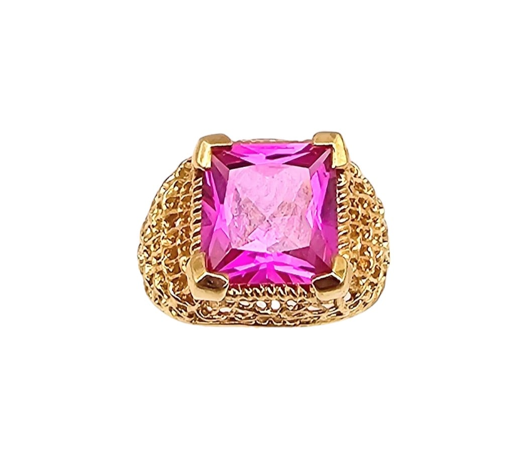 Ross Simons Ruby Gold Over Sterling Silver Cocktail Ring Sz 5.75 5.9 G (1 of 4)