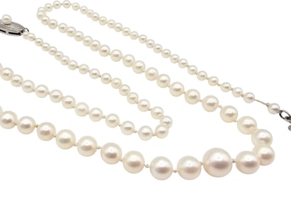 Mikimoto Pearl Sterling Silver Necklace 15.1 G