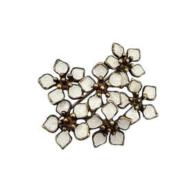 David Andersen Guilloche Enamel Sterling Silver Flower Cluster Brooch 7.8 G