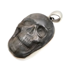 Charles Albert NWT Labradorite Sterling Silver Skull Pendant 21.2 G