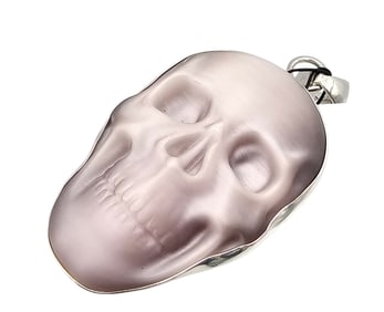 Charles Albert NWT Purple Fiberoptic Sterling Silver Skull Pendant 30 G