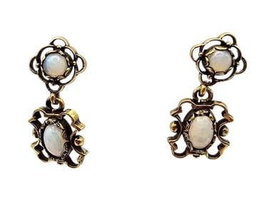 Opal 10K Gold Earrings 3.2 G