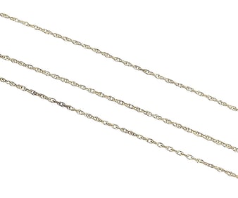 Signed 14K Gold Cable Chain Necklace 0.49 G