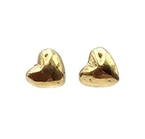 14K Gold Heart Earrings 1.2 G