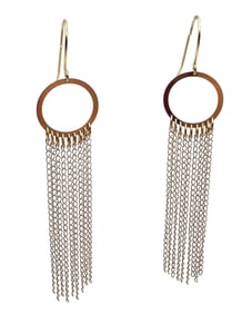 CC 14K Gold Fringe Dangle Earrings 1.5 G