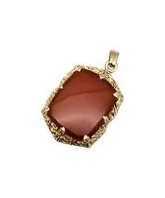 Carnelian 14K Gold Pendant 2.1 G