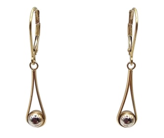 JCM 14K Gold Drop Dangle Earrings 1.1 G