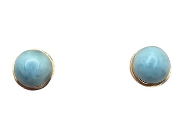 Larimar 14K Gold Earrings 1.5 G