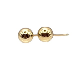 14K Gold Ball Stud Earrings 0.4 G