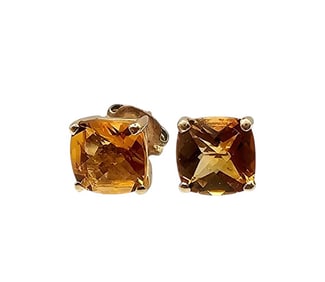 OCD Citrine 14K Gold Earrings 1 G Approximately 1.76 TCW