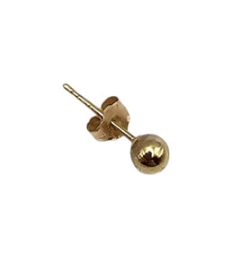 14K Gold Ball Stud Single Earring 0.3 G