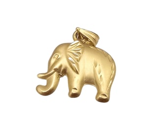 MB 14K Gold Elephant Pendant 1 G