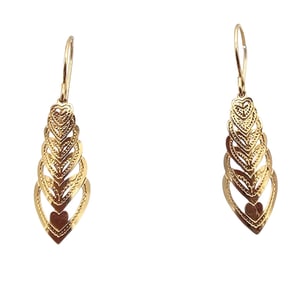 V3 14K Gold Drop Dangle Earrings 0.4 G