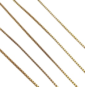 14K Gold Box Chain Necklace 2.1 G