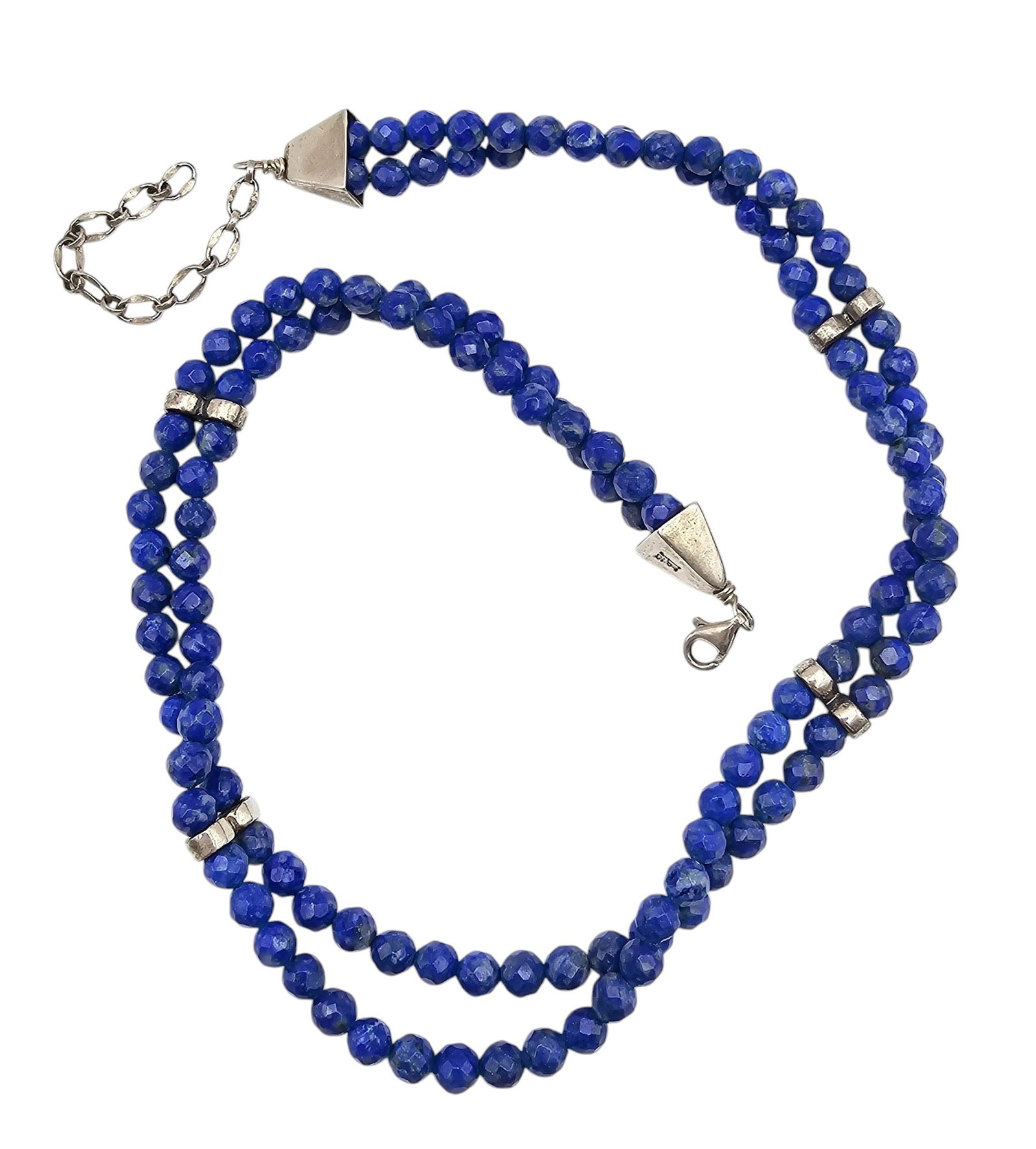 Jay King Mine Finds Lapis Sterling Silver 3 Strand Necklace 56.3 G (1 of 3)