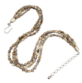Jay King Mine Finds Jasper Sterling Silver 3 Strand Necklace 57.6G