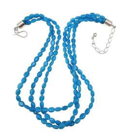 Jay King Mine Finds Enhanced Blue Calcite Sterling Silver Necklace 45.3 G